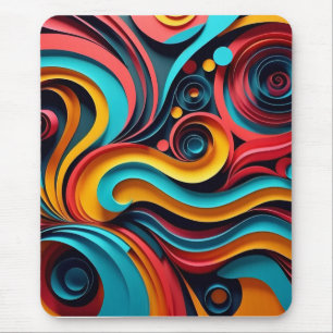 Tapis De Souris Papercut Vagues colorées