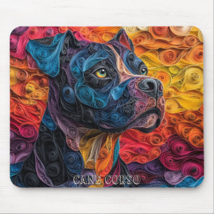 Tapis De Souris Papier de Corso en Canne coloré Quilling Portrait