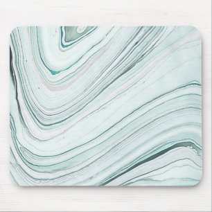 Tapis De Souris Papier de marbre, Aqua/tapis de souris gris