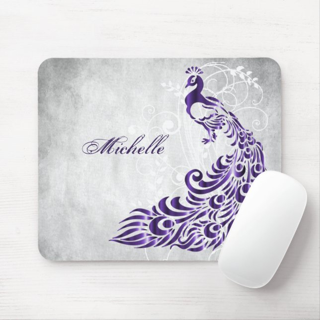 Tapis De Souris Papier de souris personnalisé Peacock violet (Avec souris)
