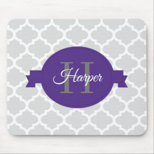 Tapis De Souris Papier mauve Quatrefoil personnalisé