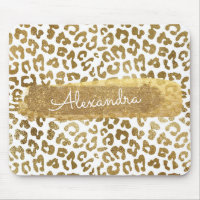Papier or et blanc Cheetah avec Parties scintillan