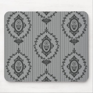 Tapis De Souris Papier peint baroque gris