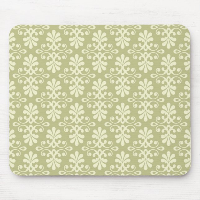 Tapis De Souris Papier peint floral de damassé (Devant)
