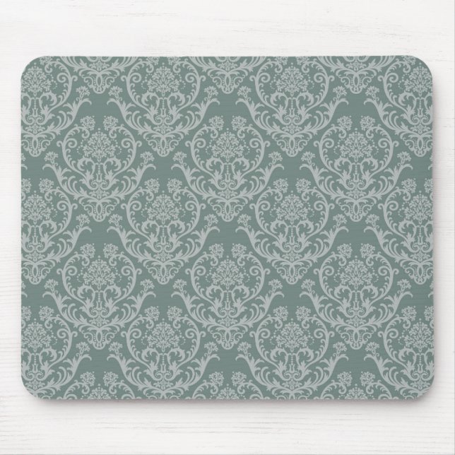 Tapis De Souris Papier peint floral vert (Devant)