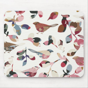Tapis De Souris Papier peint vintage d'oiseau