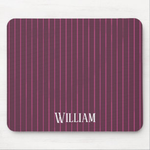 Tapis De Souris Papilles à rayures bordeaux personnalisées