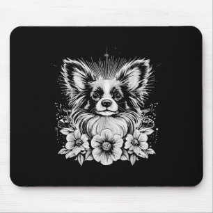 Tapis De Souris Papillon Amoureux des chiens style rétro tatouage 