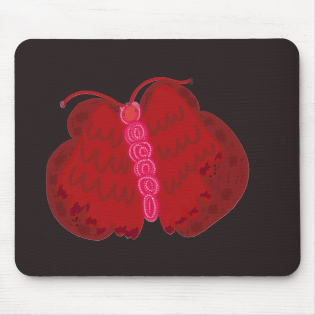 Tapis De Souris Papillon Ange Rouge (Devant)