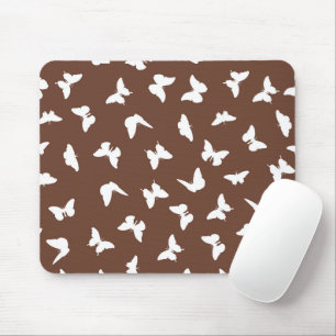 Tapis De Souris Papillon blanc Brown Arrière - plan mou esthétique