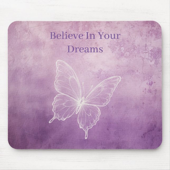 Tapis De Souris Papillon blanc pourpre (Devant)