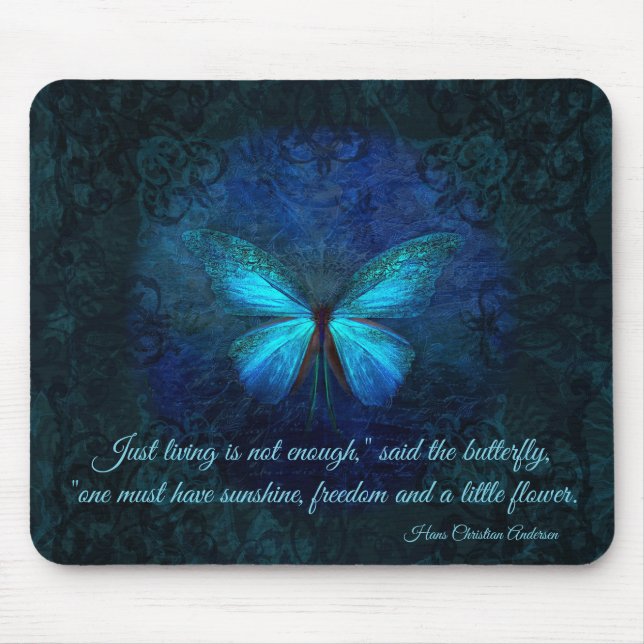 Tapis De Souris Papillon bleu élégant (Devant)