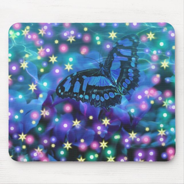 Tapis De Souris Papillon bleu magique (Devant)