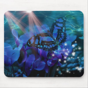 Tapis De Souris Papillon bleu magique