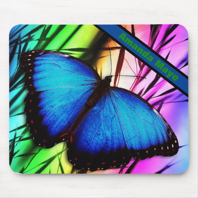 Tapis De Souris Papillon bleu Morpho (Devant)