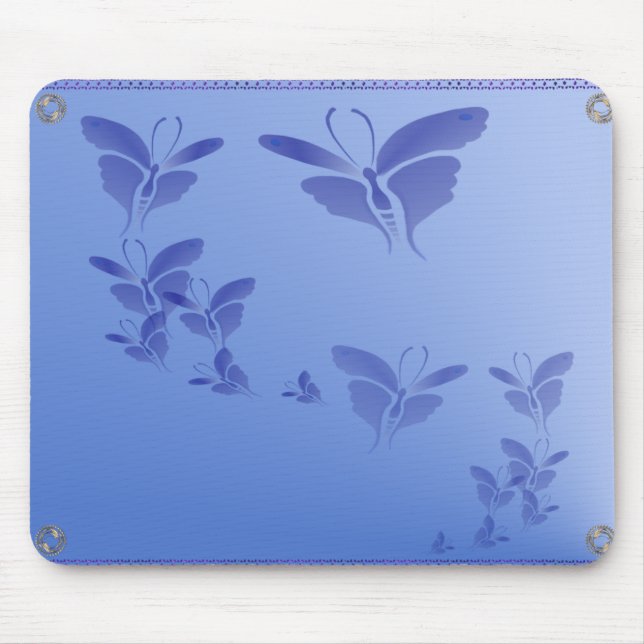 Tapis De Souris Papillon bleu mou Mousepad (Devant)