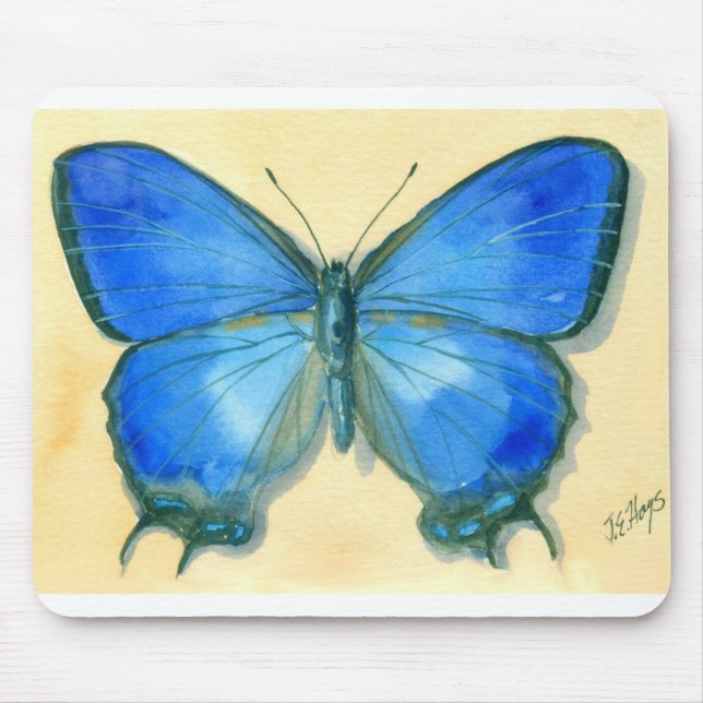 Tapis De Souris Papillon bleu Mousepad (Devant)