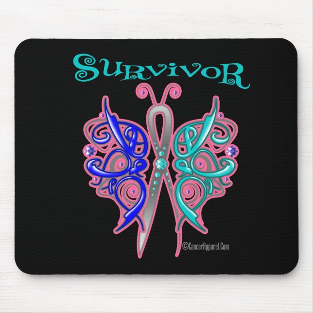 Tapis De Souris Papillon celtique survivant - Cancer thyroïdien (Devant)