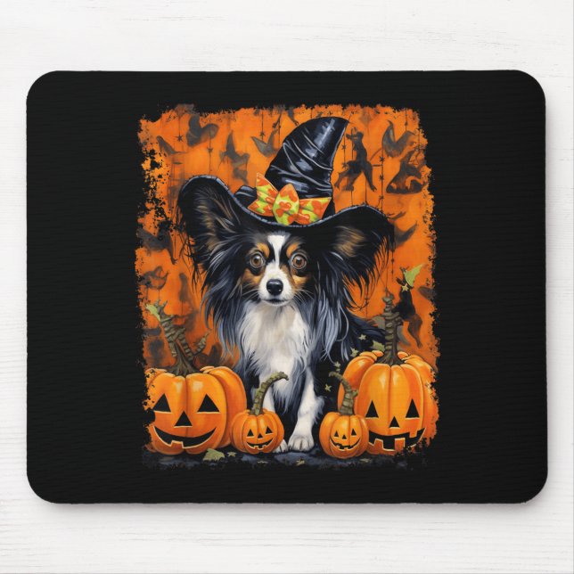 Tapis De Souris Papillon Chien Halloween (Devant)