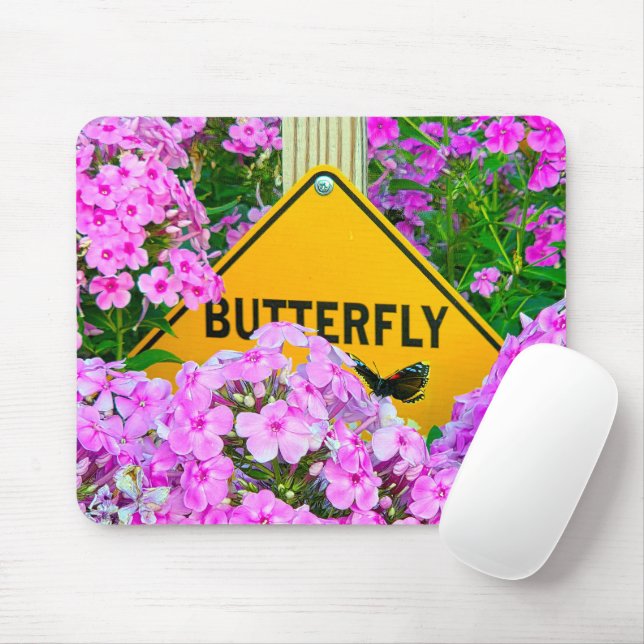 Tapis De Souris Papillon Connectez-vous dans un jardin Phlox (Avec souris)