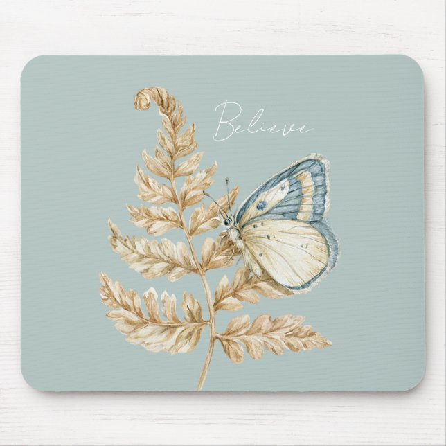 Tapis De Souris Papillon Croire Bleu (Devant)