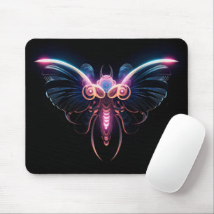 Tapis De Souris Papillon Cyberpunk Néon