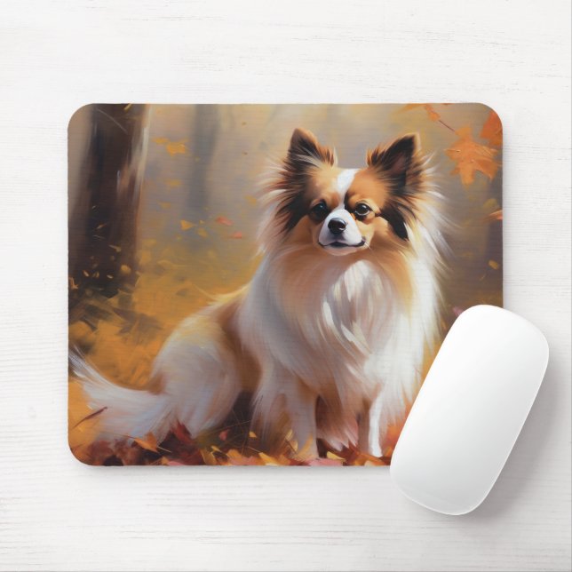 Tapis De Souris Papillon dans les feuilles d'automne tombées inspi (Avec souris)