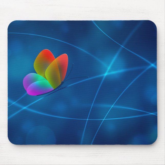 Tapis De Souris Papillon d'arc-en-ciel (Devant)