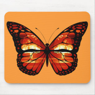 Tapis de souris papillon de champignon atomique