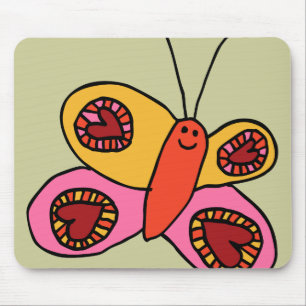 Tapis De Souris Papillon de Dessin Animé Coloré Mignon