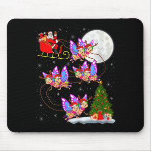 Tapis De Souris Papillon de femmes Santa traîneau volant drôle mag