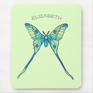 Tapis De Souris papillon de lune papillon insecte vert nom