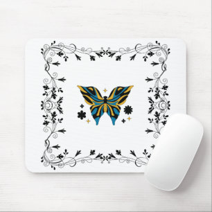 Tapis De Souris Papillon de minuit – Papillon aux motifs floraux s