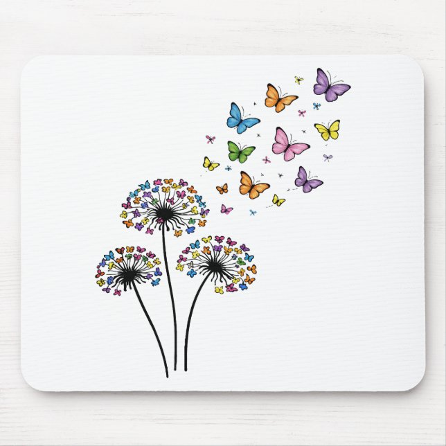 Tapis De Souris Papillon de pissenlit en vol (Devant)