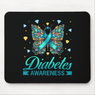 Tapis De Souris Papillon de sensibilisation au diabète Diabète Rub