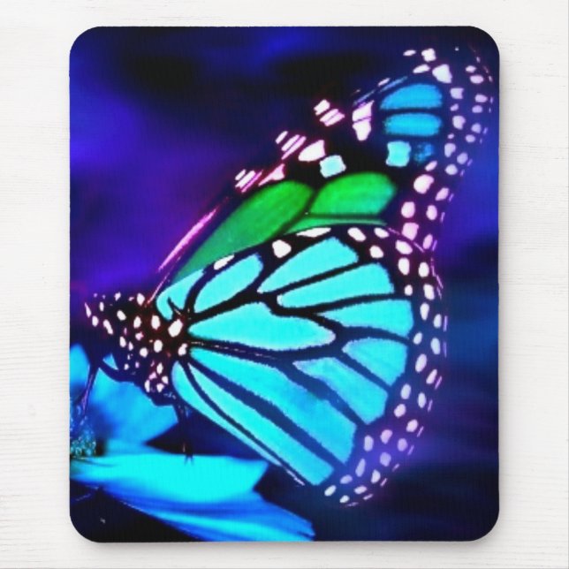 Tapis De Souris Papillon en lumière bleue (Devant)