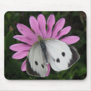 Tapis De Souris Papillon et Pink Flower Mousepad