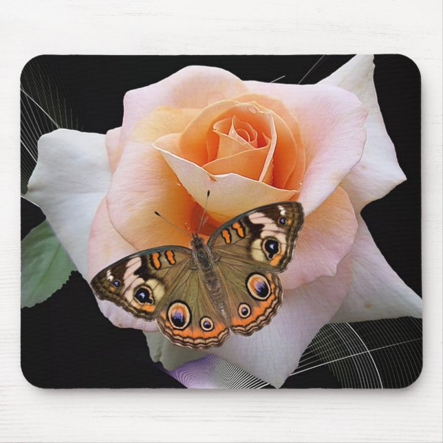 Tapis De Souris Papillon et Rose (Devant)