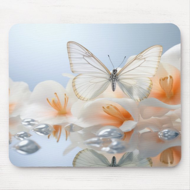 Tapis De Souris Papillon Fleur Nature Serene Tranquille (Devant)