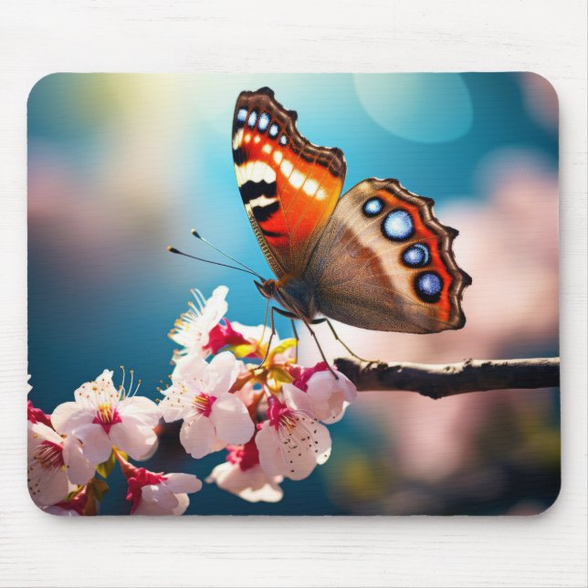 Tapis De Souris Papillon Fleur Nature Serene Tranquille (Devant)