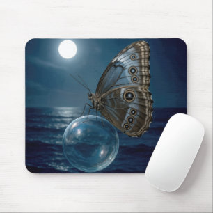 Tapis De Souris Papillon Flottant Sur une Bulle