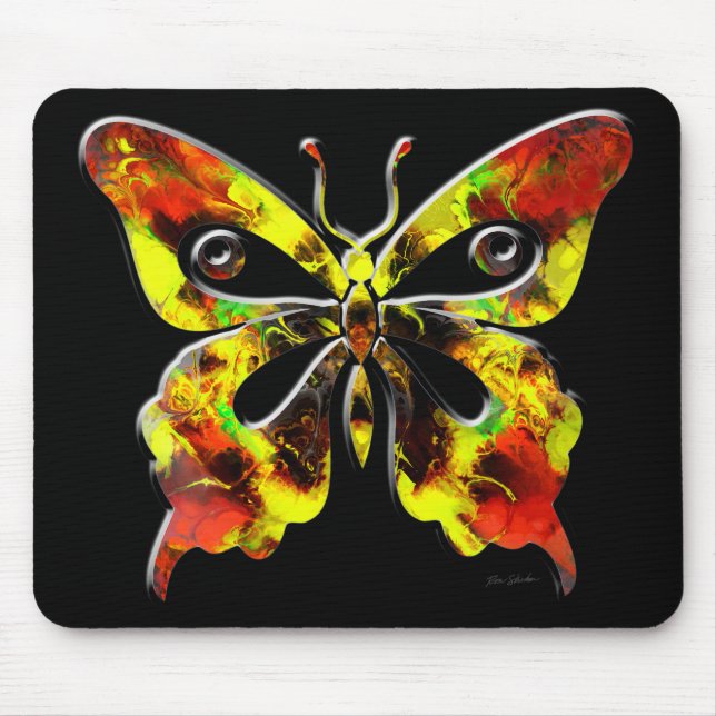 Tapis De Souris Papillon fractal Art 1 Mousepad (Devant)