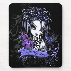 Tapis De Souris Papillon gothique pourpre de Faery de tatouage de