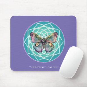 Tapis De Souris Papillon Indigo Violet Mandala Mystique Turquoise