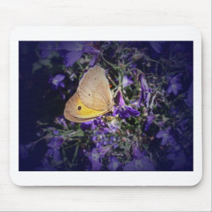 Tapis De Souris Papillon jaune époustouflant sur lavande.