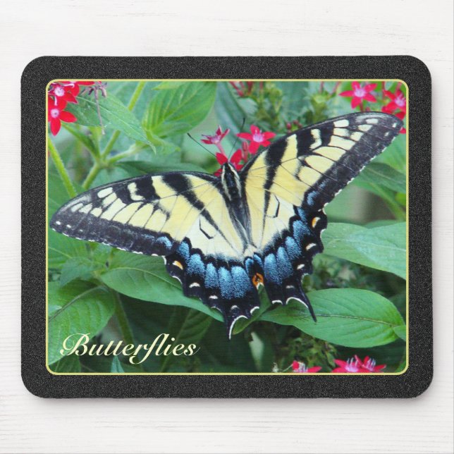 Tapis De Souris Papillon jaune Mousepad de machaon (Devant)