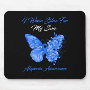 Tapis De Souris Papillon Je Porte Du Bleu Pour Mon Fils Alopecia L