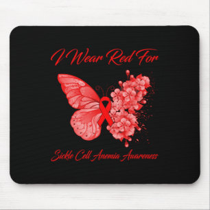 Tapis De Souris Papillon Je Porte Le Rouge Pour L'Anémie De La Fau