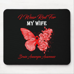 Tapis De Souris Papillon Je Porte Le Rouge Pour Ma Femme Cerveau A