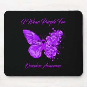 Tapis De Souris Papillon Je Porte Le Violet Pour La Sensibilisatio